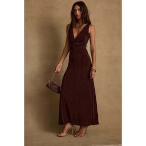 12th Tribe Reese Espresso Slinky Maxi Dress Size XSXS